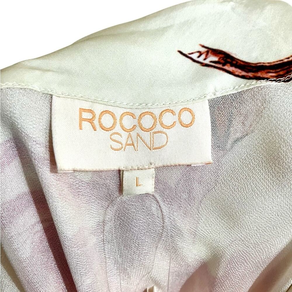 NWT Rococo Sand Grace Strapless Satin Maxi Dress White and Pink Floral L - Picture 3 of 8